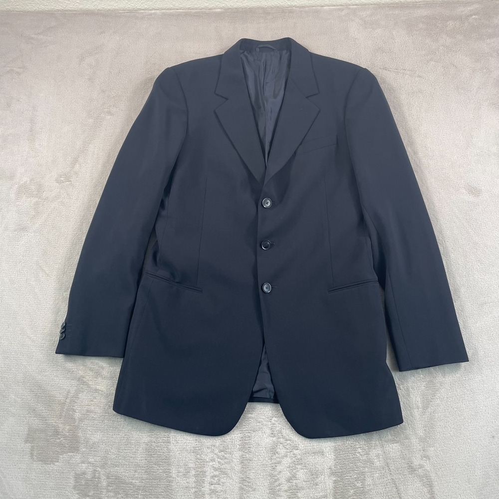 Vintage GIORGIO ARMANI Black Label Sports Coat Blazer 42 Navy‎ Wool Italy Made